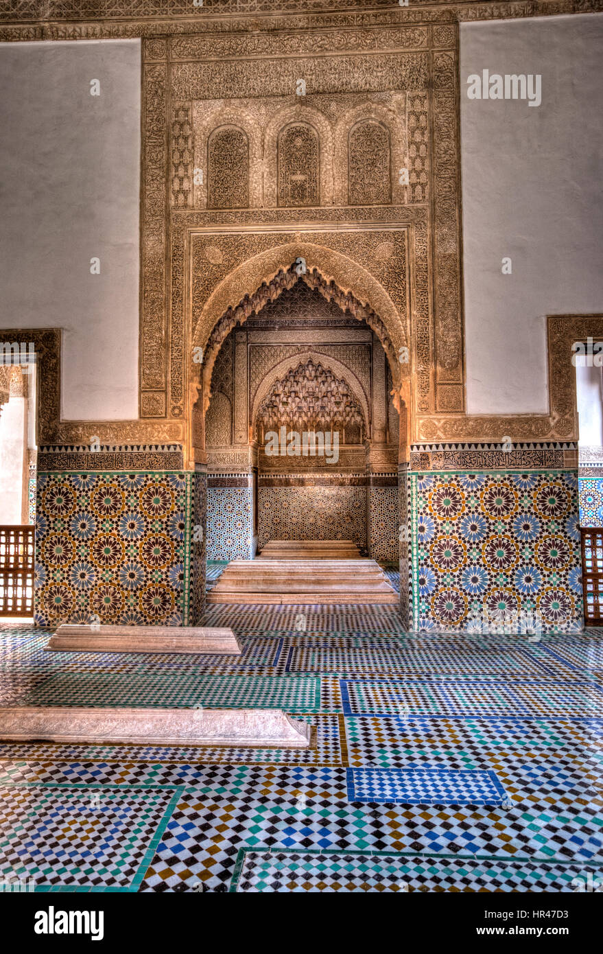 Marrakesh, Morocco.  Saadian Tombs, 16th. Century. Stock Photo