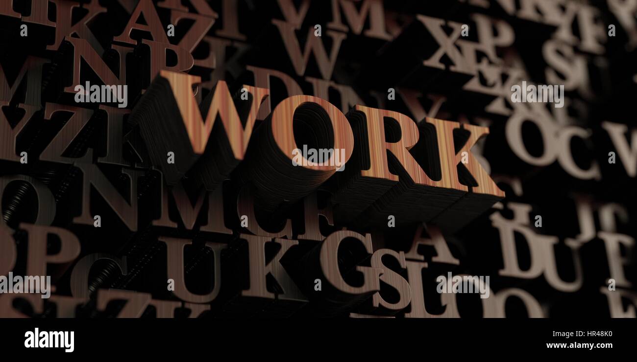 Workbench Letters Work - Wooden 3D rendered letters/message. Can be used for an online ...
