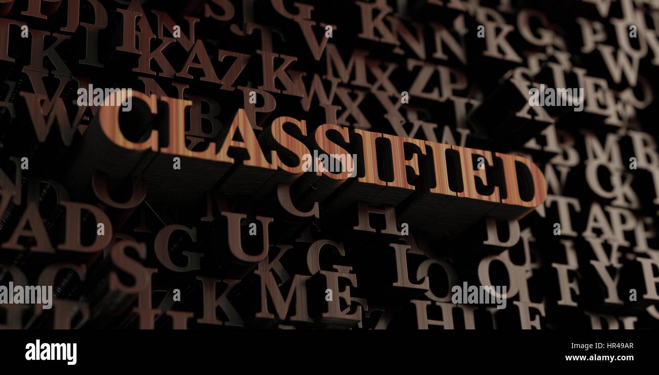 Classified Wooden 3d Rendered Letters Message Can Be Used For