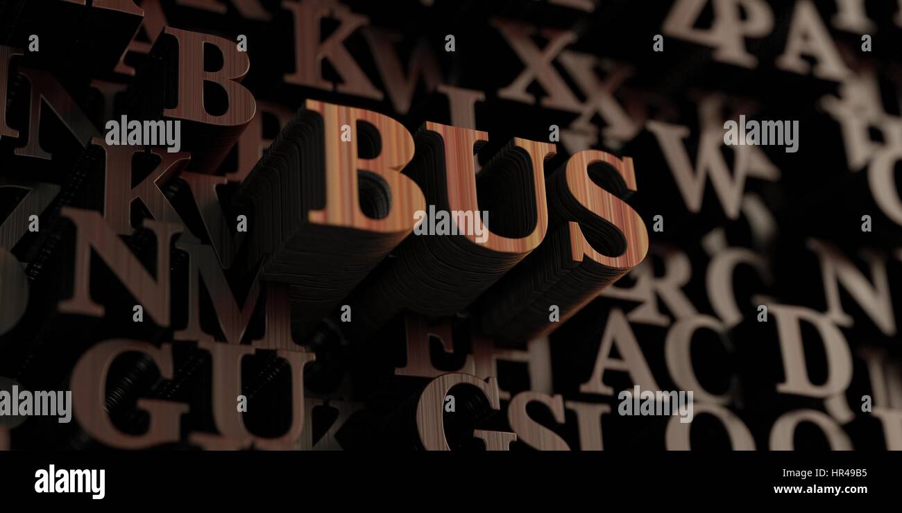 Bus - Wooden 3D rendered letters/message. Can be used for an online ...