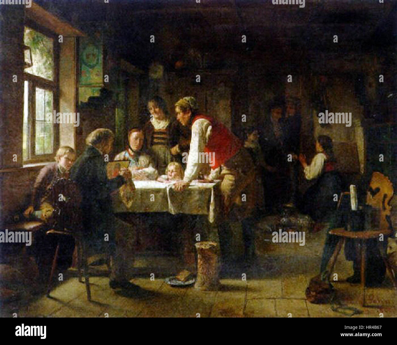 Paul Eduard Richard Sohn, The appraiser's visit 1866 Stock Photo Alamy