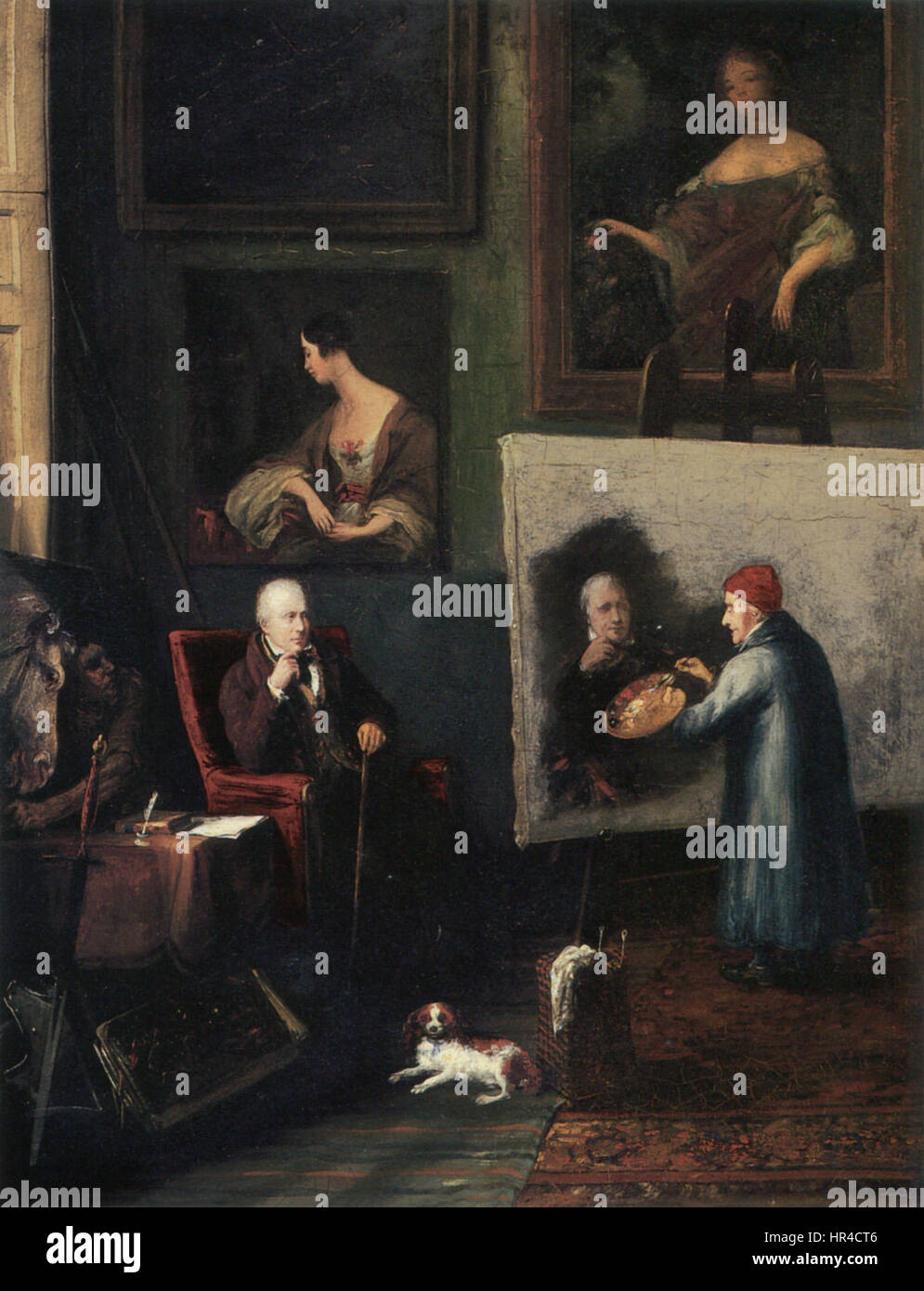 Portrait of James Northcote Painting Sir Walter Scott. Oil on
