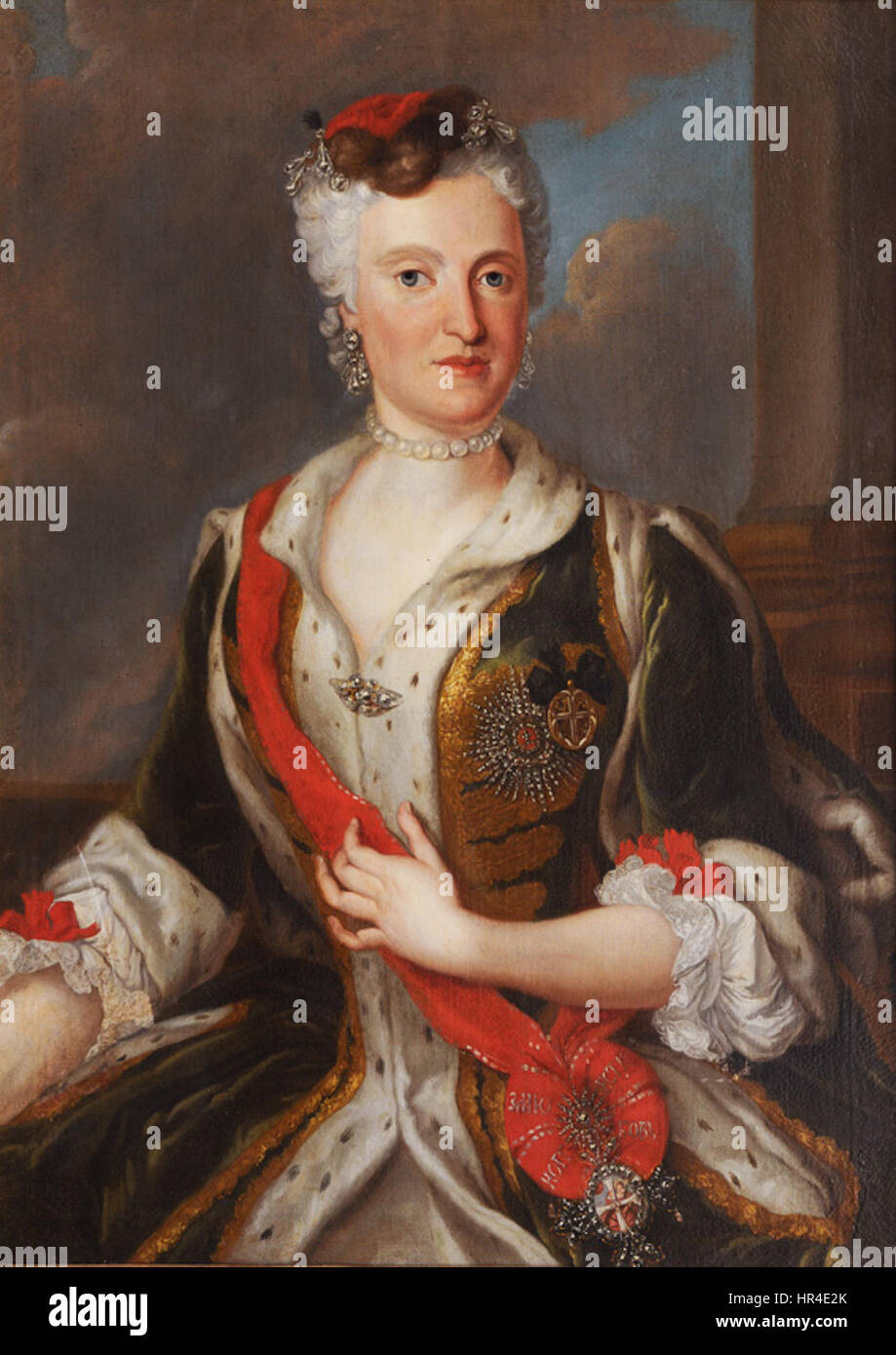 Portrait Maria Josepha nach Louis de Silvestre Stock Photo