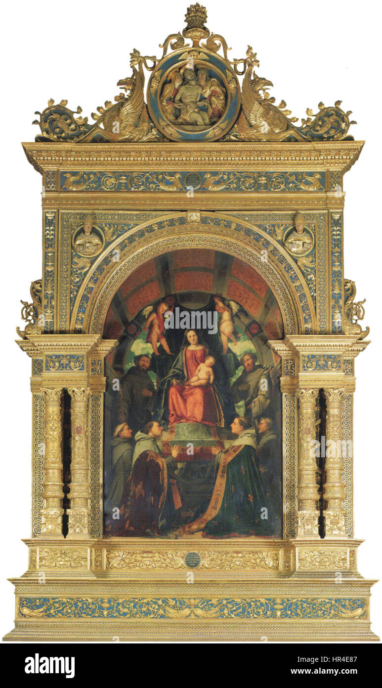 Pala di san francesco (romanino), ancona di Stefano Lamberti Stock Photo
