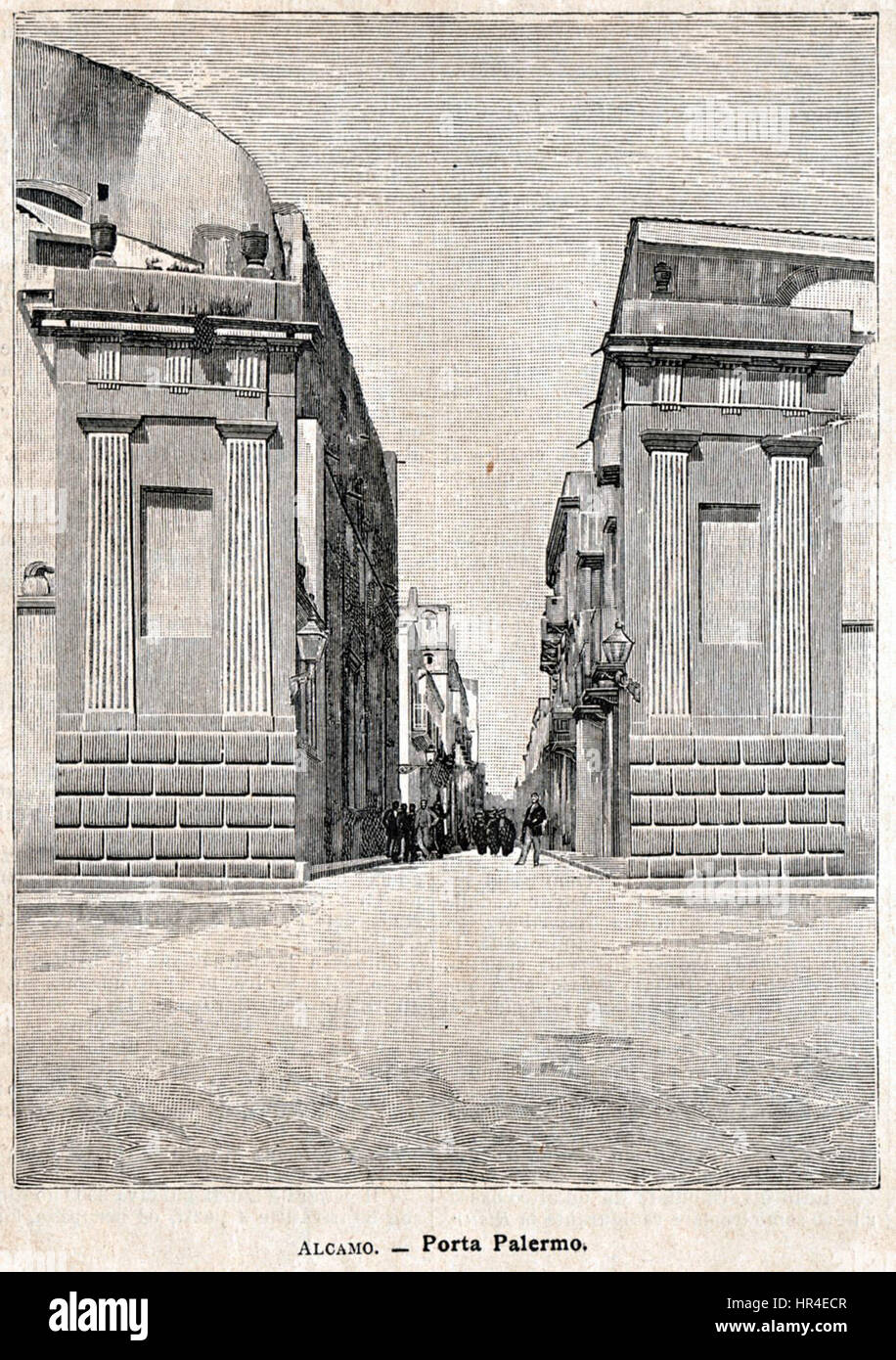 Porta Palermo (stampa antica del 1900) Stock Photo