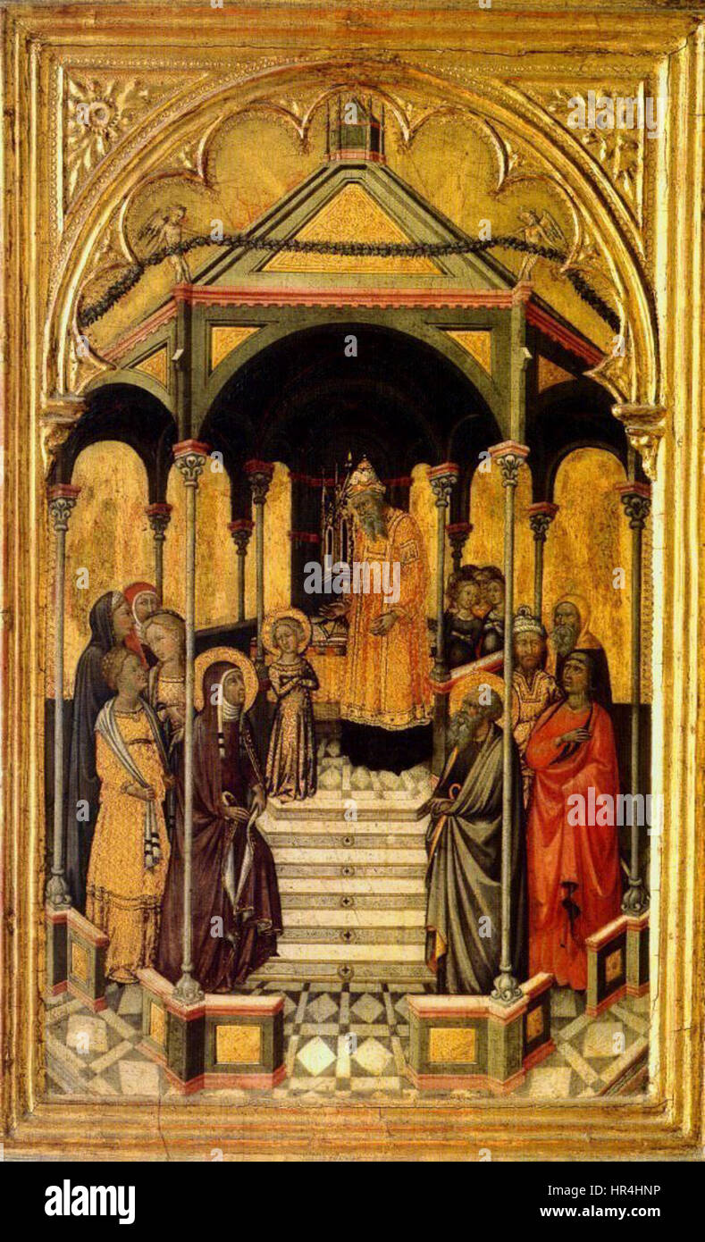 Niccolo di Buonaccorso. Presentation of the Virgin. 1380. Uffizi, Florence Stock Photo