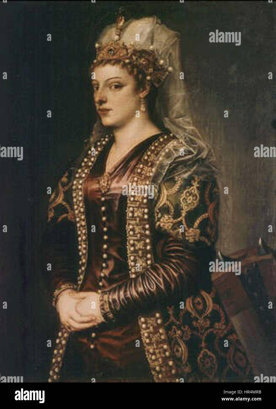 Portrait of Caterina Coronaro 1542 uffizi florence Titian Stock Photo