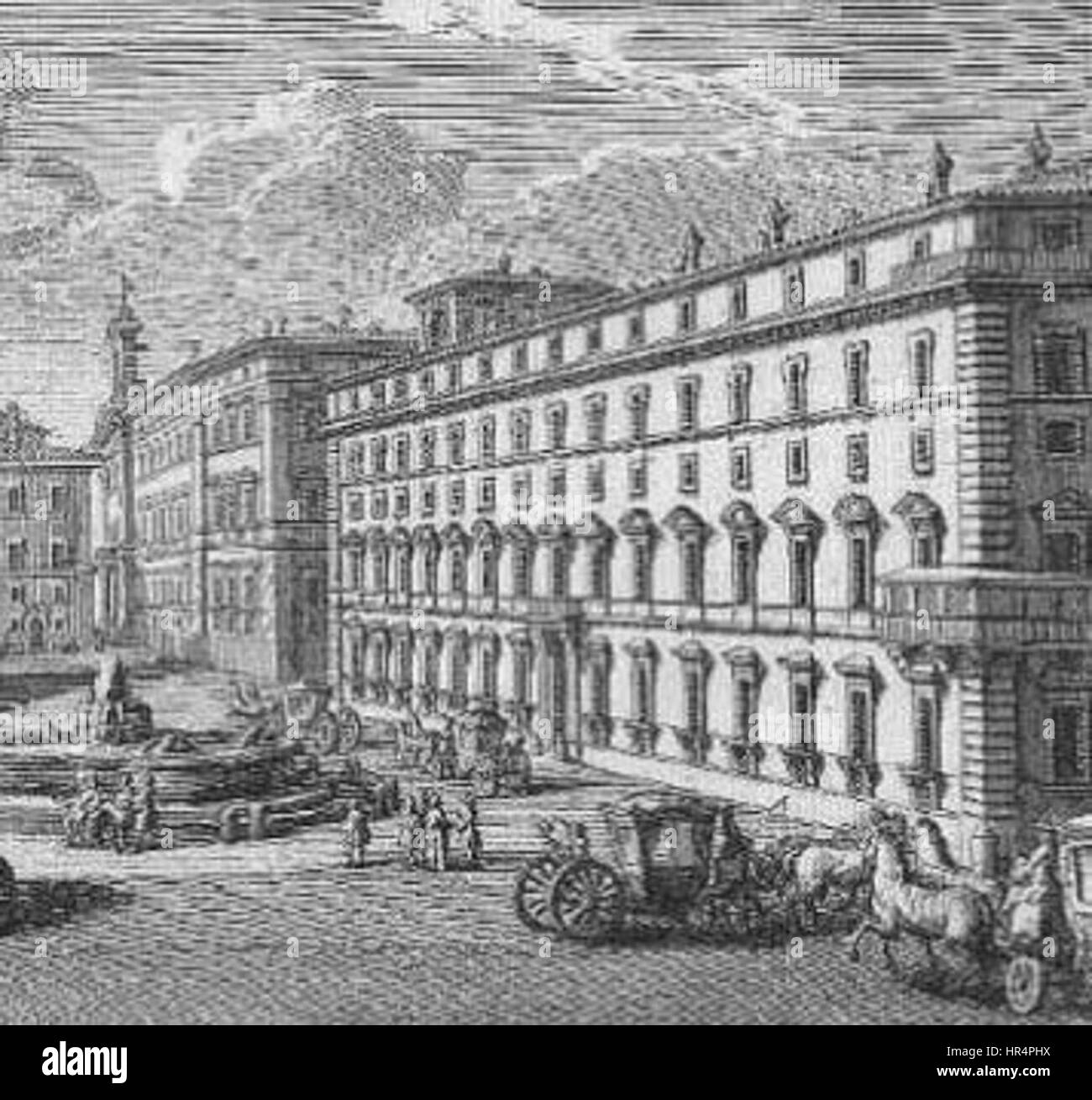 The Palazzo Aldobrandini Chigi is an architectural landmark in Rome, Italy. Built in the Renaissance style, the palace reflects the grandeur of Roman aristocracy and its rich cultural and historical significance. Stock Photo