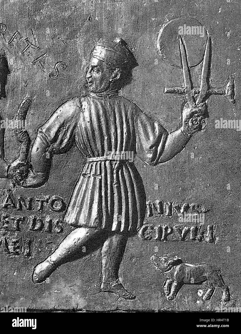 Porta del filarete, autoritratto con firma Stock Photo Alamy