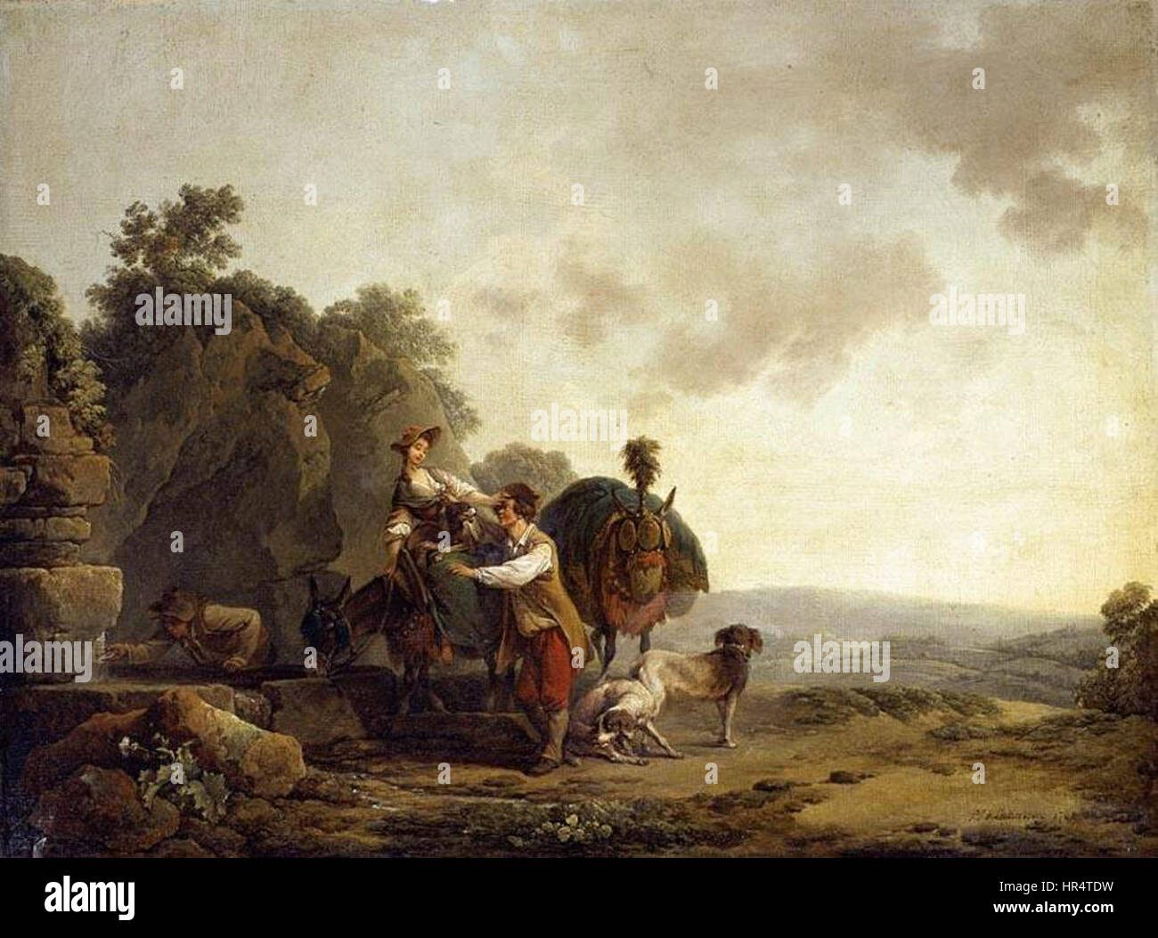 Philipp Jakob Loutherbourg d. J. - Travellers at a Well - WGA13734 Stock Photo