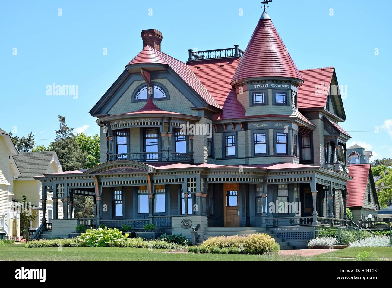 Victorian mansion in Oak Bluffs, Massachusetts on the island of Martha's Vineyard Stock Photo
