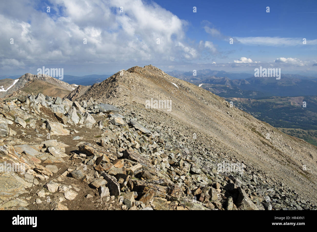 the summit ridge up to the second highest peak in Colorado Mount Massive Stock Photo