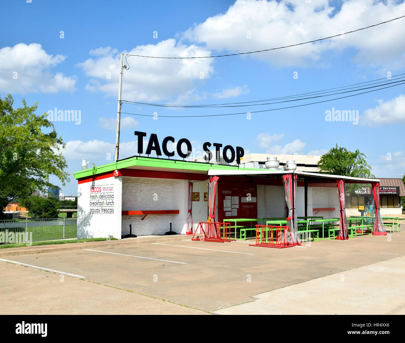 Taco Stop Restaurant in Dallas, TX Stock Photo