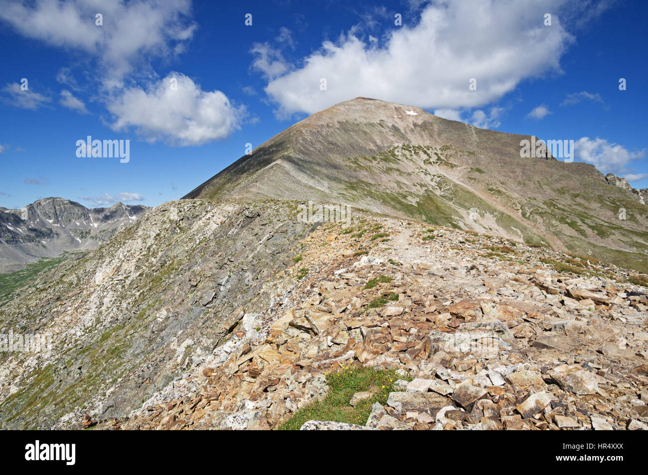 the east ridge of Quandary Peak, a Colorado fourteener mountain Stock Photo