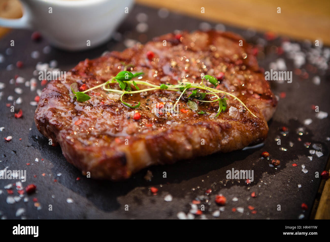 Prime Black Angus New York strip steak Stock Photo Alamy