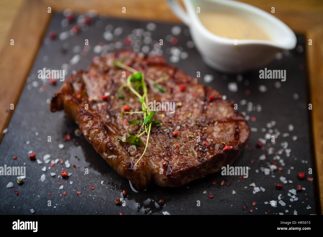 Prime Black Angus New York strip steak Stock Photo Alamy