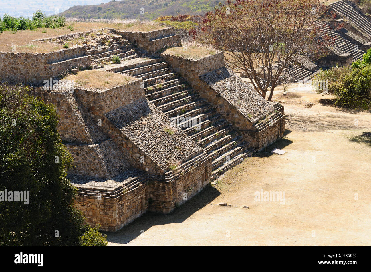 Mexico, Mayan city ruins in Monte Alban near Oaxaca city. The picture