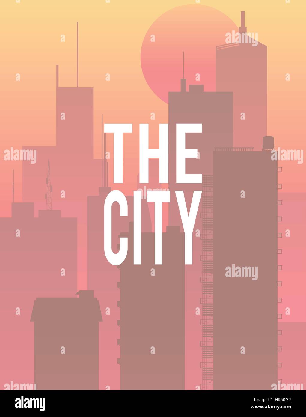 The city morning sunrise in town vector Stock Vector Image & Art - Alamy