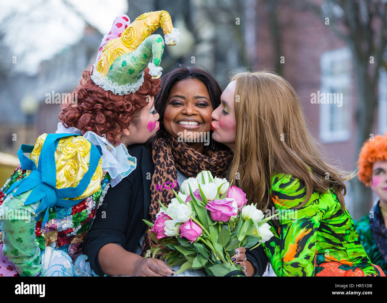 The Hasty Pudding Theatricals, the oldest theatrical organization in the U.S., announces Oscar winning actress Octavia Spencer as the recipient of its 2017 Woman of the Year Award.  Featuring: Hasty Pudding Theatricals players, Octavia Spencer Where: Camb Stock Photo