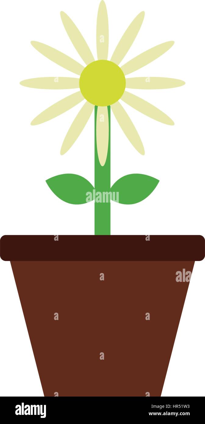icon of the vase with flower illustrated on a white background in ...