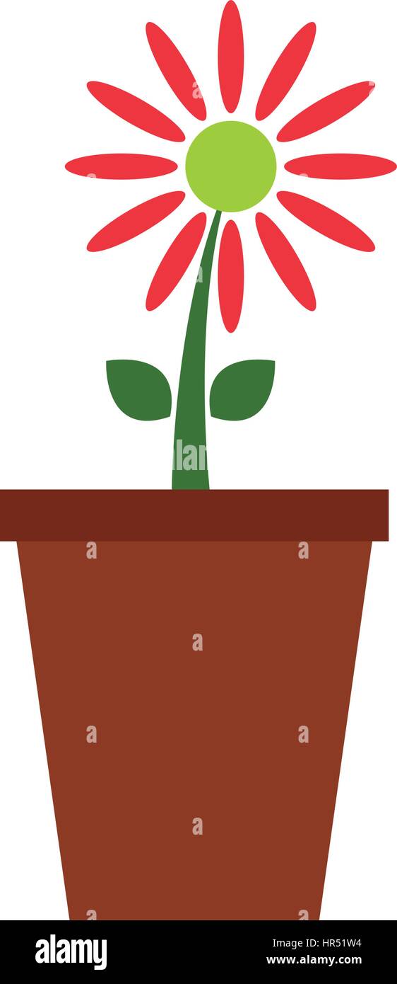 icon of the vase with flower illustrated on a white background in ...