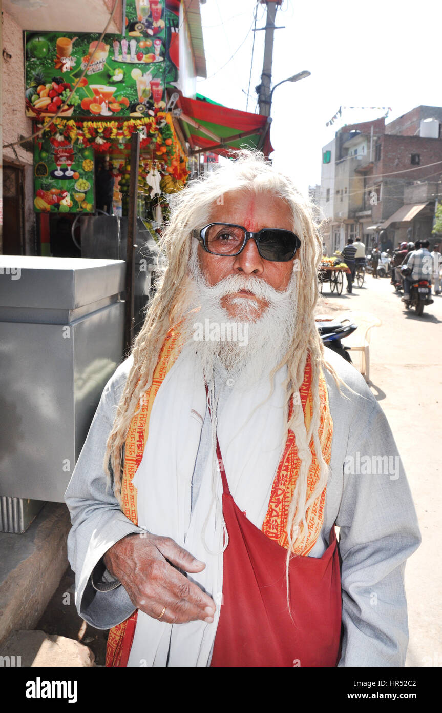Indian Baba, Swami, Sadhu, Holyman, Saddhu in front of temple in ...