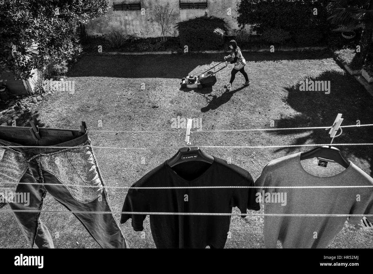 Daytime gardening Black and White Stock Photos & Images - Alamy