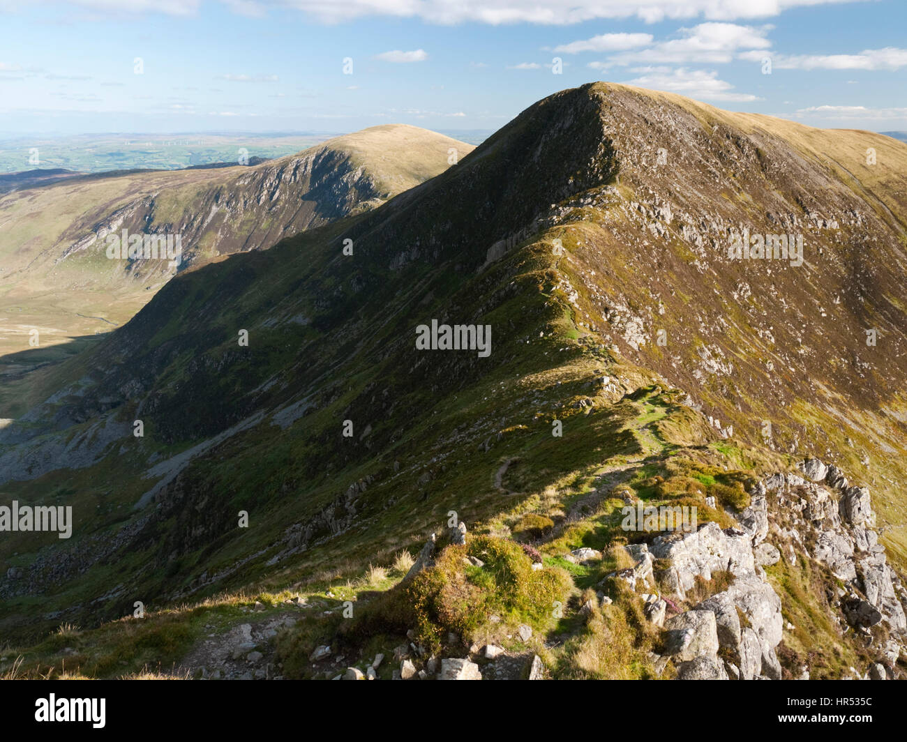 Pen yr Helgi Du in Snowdonia's Carneddau mountains, viewed across Bwlch