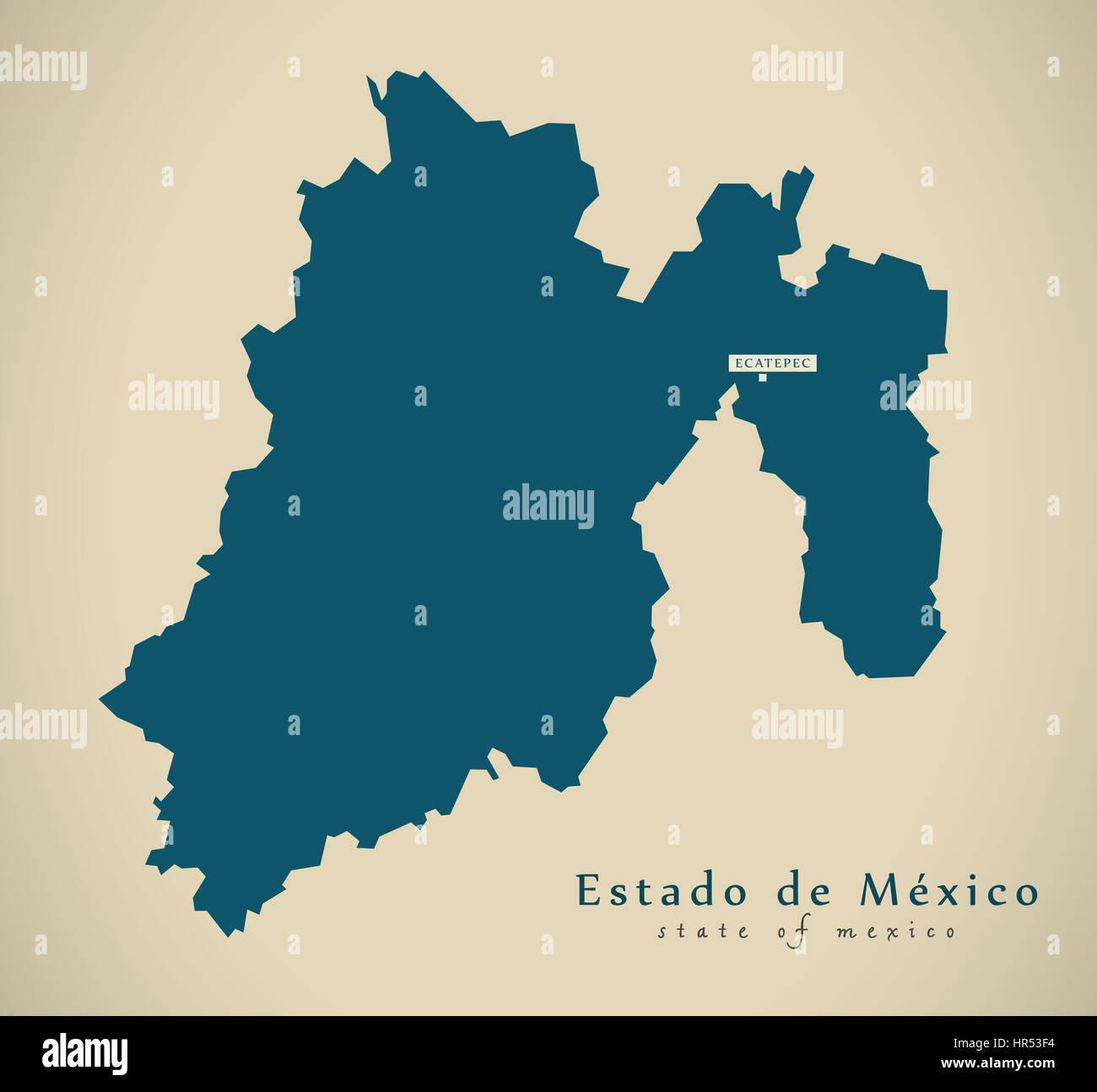 Modern Map - Estado de Mexico Mexico MX illustration Stock Photo