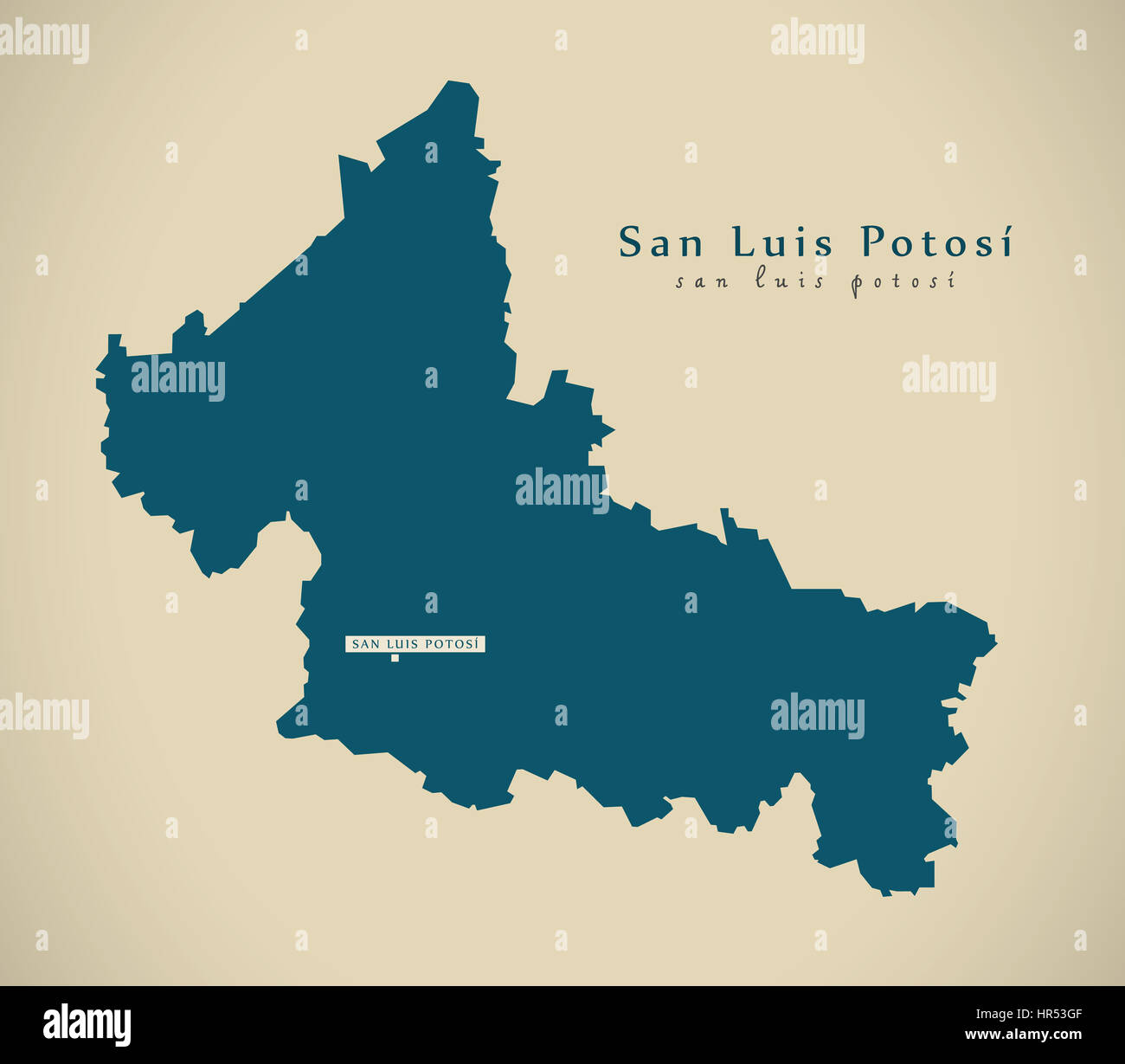 Modern Map - San Luis Potosi Mexico MX illustration Stock Photo