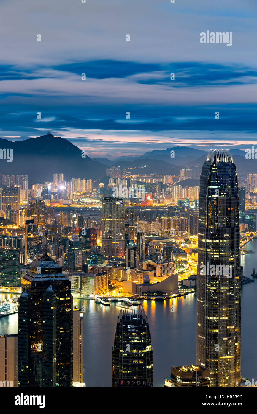 Dawn, Victoria Harbour, Hong Kong Stock Photo Alamy
