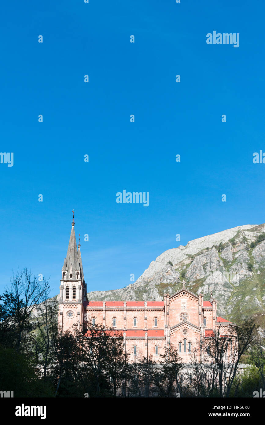 The church of the Sanctuary of Covadonga Cangas De Onis Asturias Spain