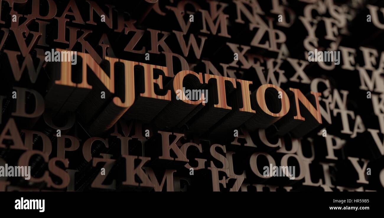 Injection - Wooden 3D rendered letters/message. Can be used for an ...