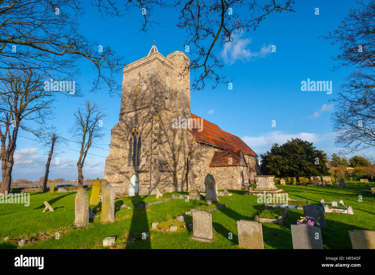 St James' Church, Cooling with the childrens graves Stock Photo