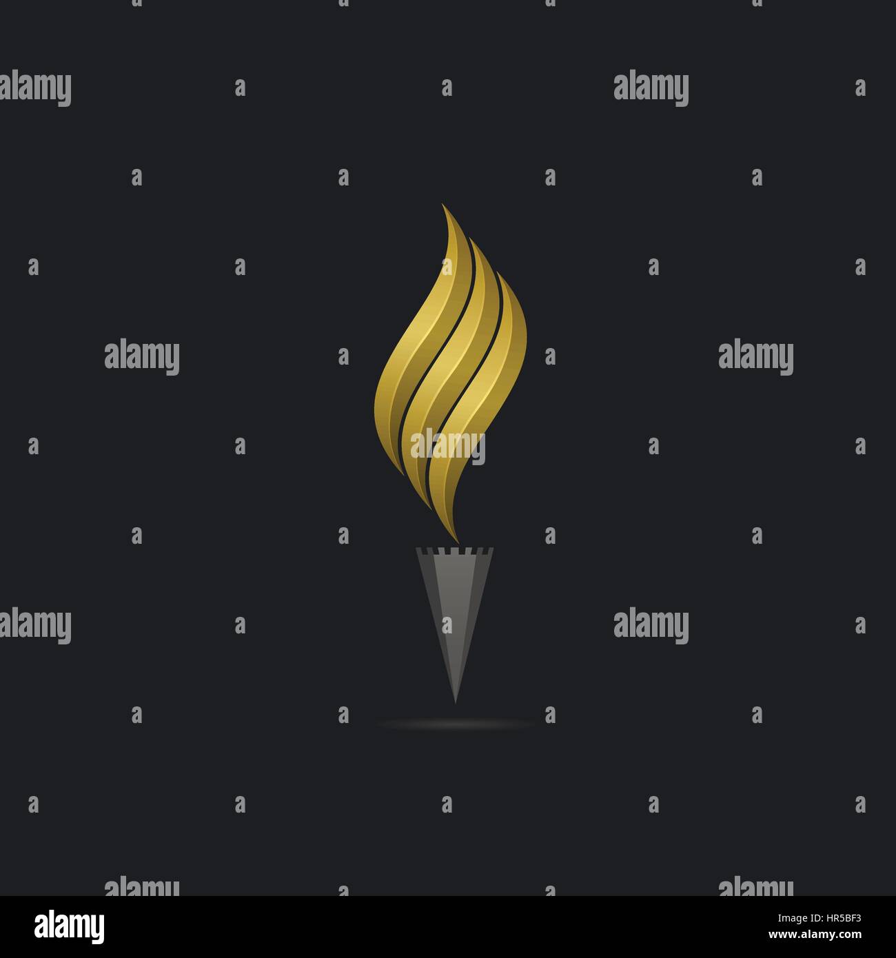 Golden flame logo template Stock Vector