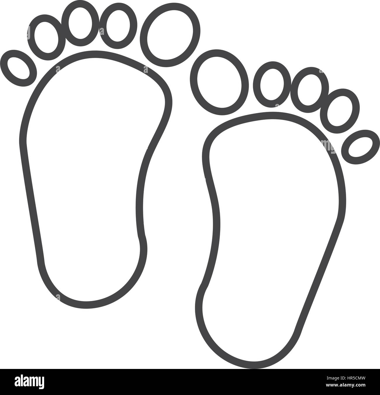 Silhouette Baby Paint Footprint Icon Stock Vector Image Art Alamy