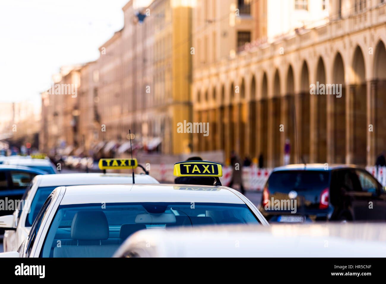 Taxis on Maximilianstraße, München, Germany Stock Photo