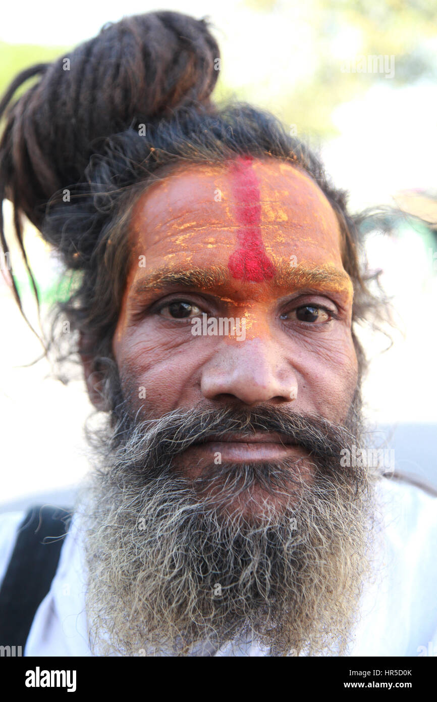 Indian Baba, Swami, Sadhu, Holyman, Saddhu in front of temple in ...