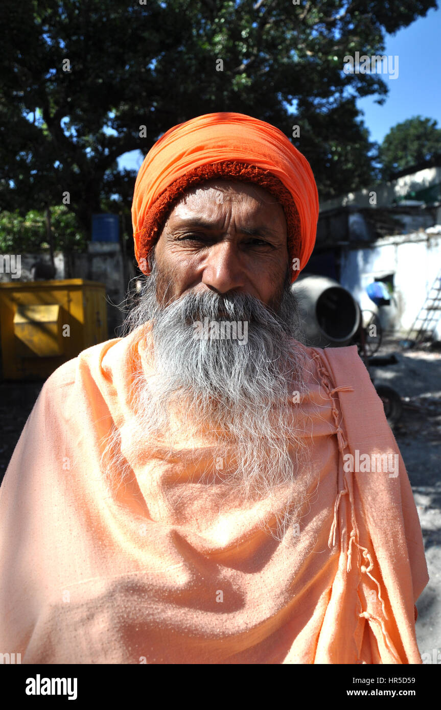 Indian Baba, Swami, Sadhu, Holyman, Saddhu in front of temple in ...