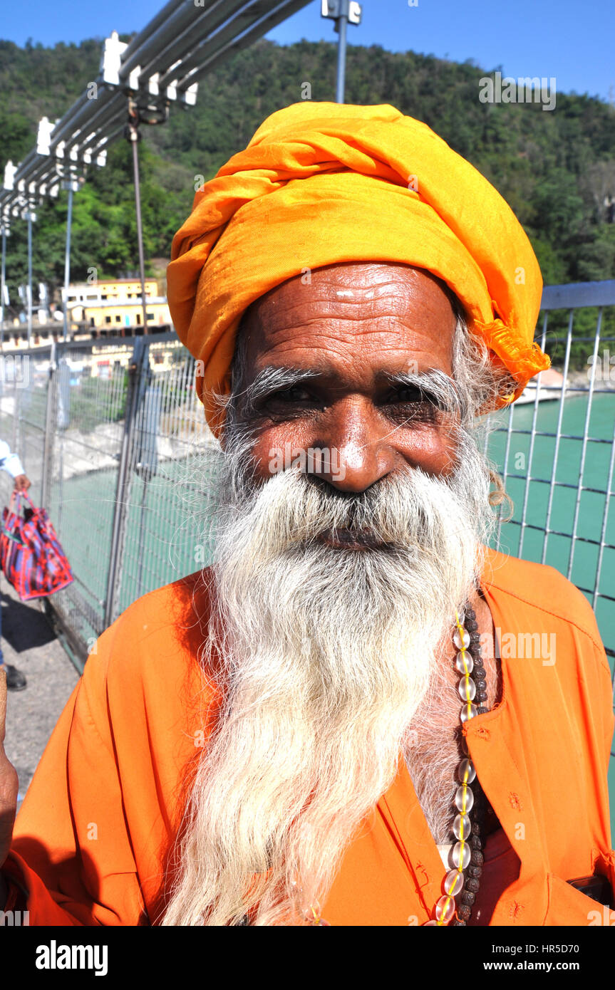 Indian Baba, Swami, Sadhu, Holyman, Saddhu in front of temple in ...