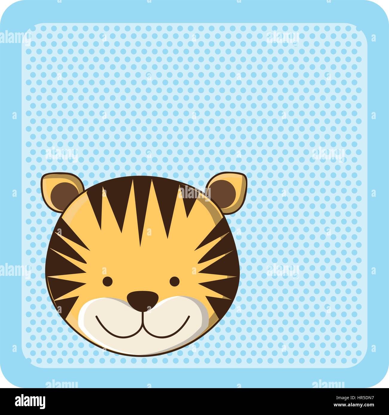 colorful greeting card with picture tiger animal Stock Vector