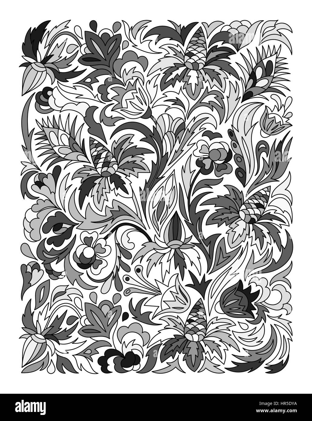 Ethnic Colored Floral Zentangle Doodle Background Pattern Rectangle In Vector Stock Vector Image Art Alamy
