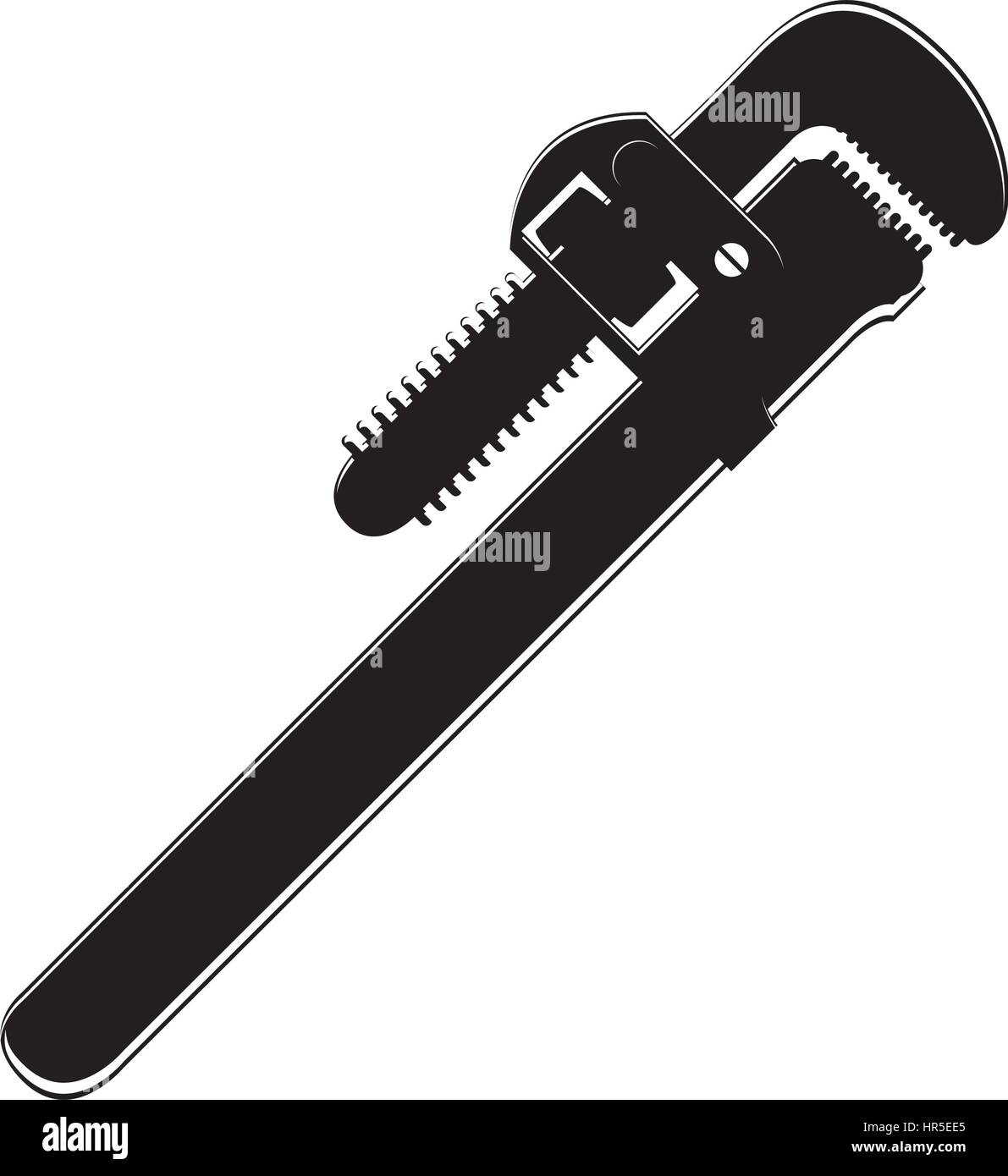 black silhouette with pipe wrench tool Stock Vector Art ...