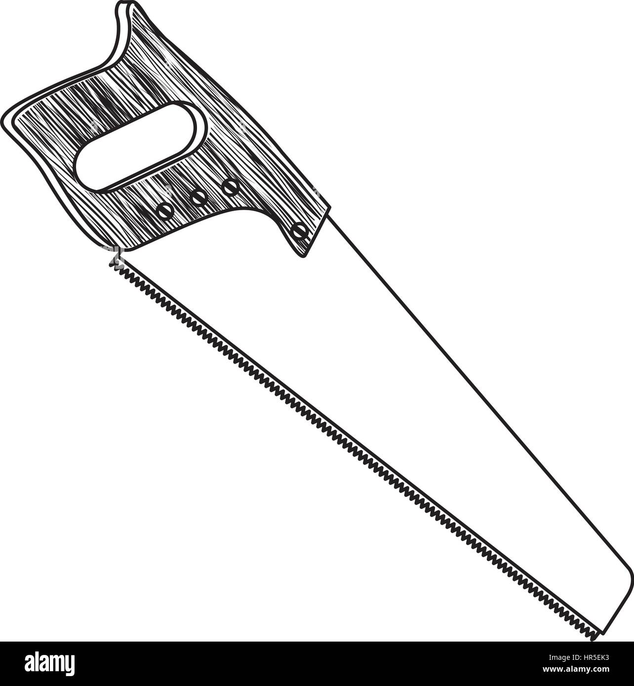 monochrome line contour of handsaw tool Stock Vector Image & Art Alamy