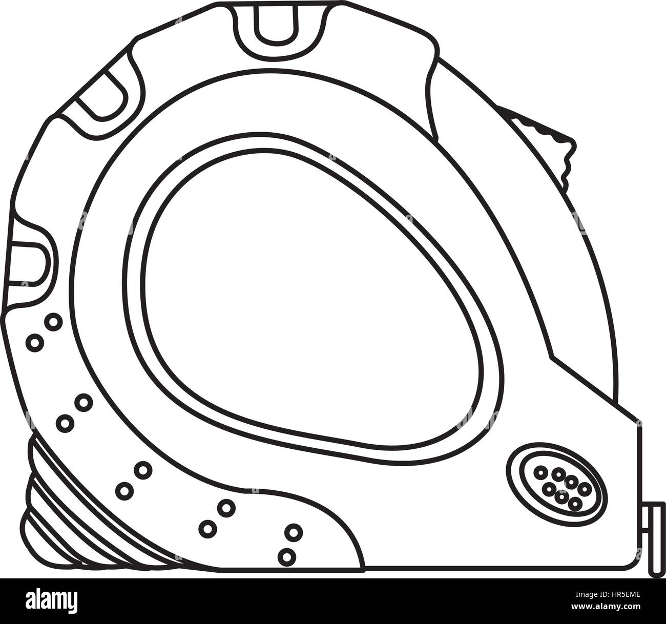 monochrome line contour of tape measure tool Stock Vector Image & Art ...