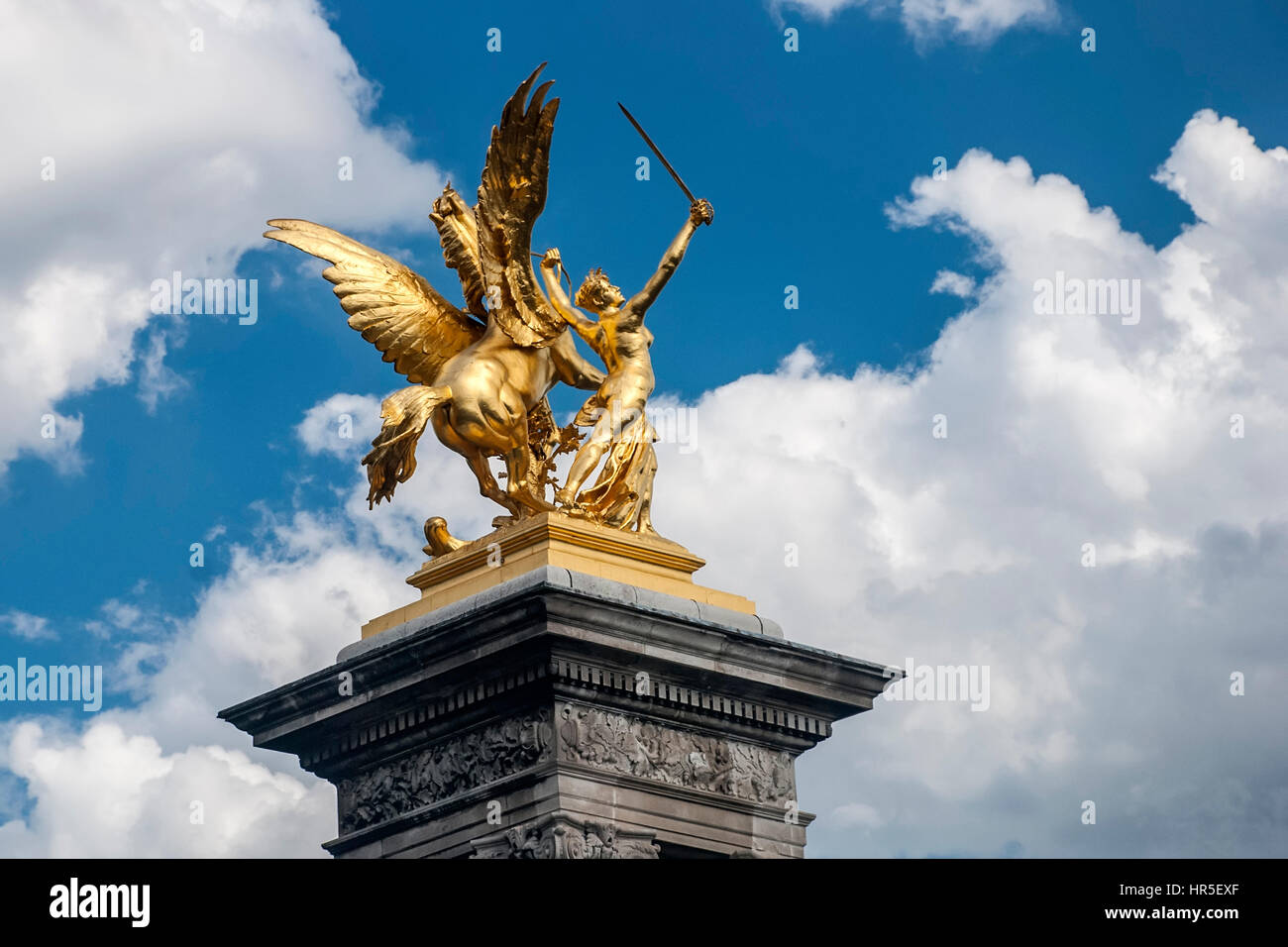 Pont Alexandre Iii Statue, Paris Stock Image - Image of 