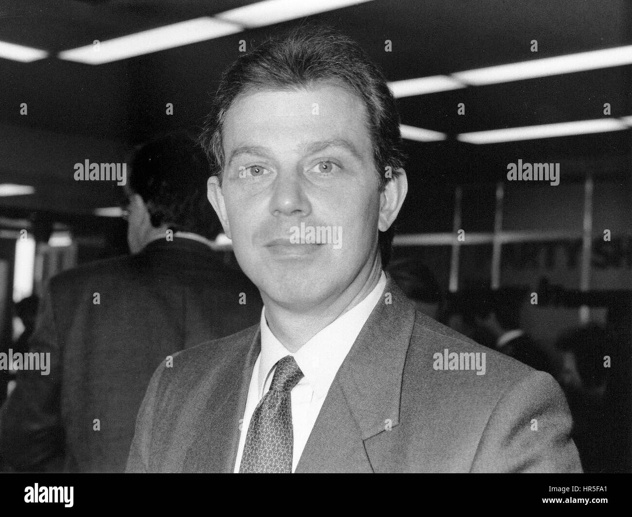 Tony Blair, Labour party Member of Parliament for Sedgefield, attends the annual party conference in Brighton, England on October 1, 1991. He later went on to become party Leader and Prime Minister of Britain. Stock Photo