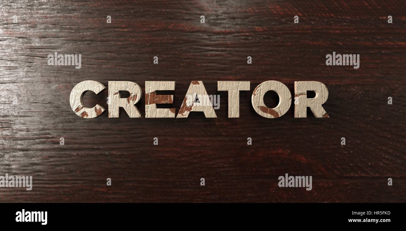 Creator Grungy Wooden Headline On Maple 3d Rendered Royalty