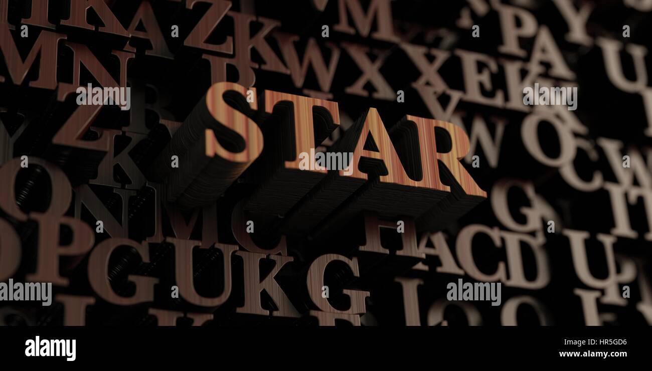 Star - Wooden 3D rendered letters/message. Can be used for an online ...