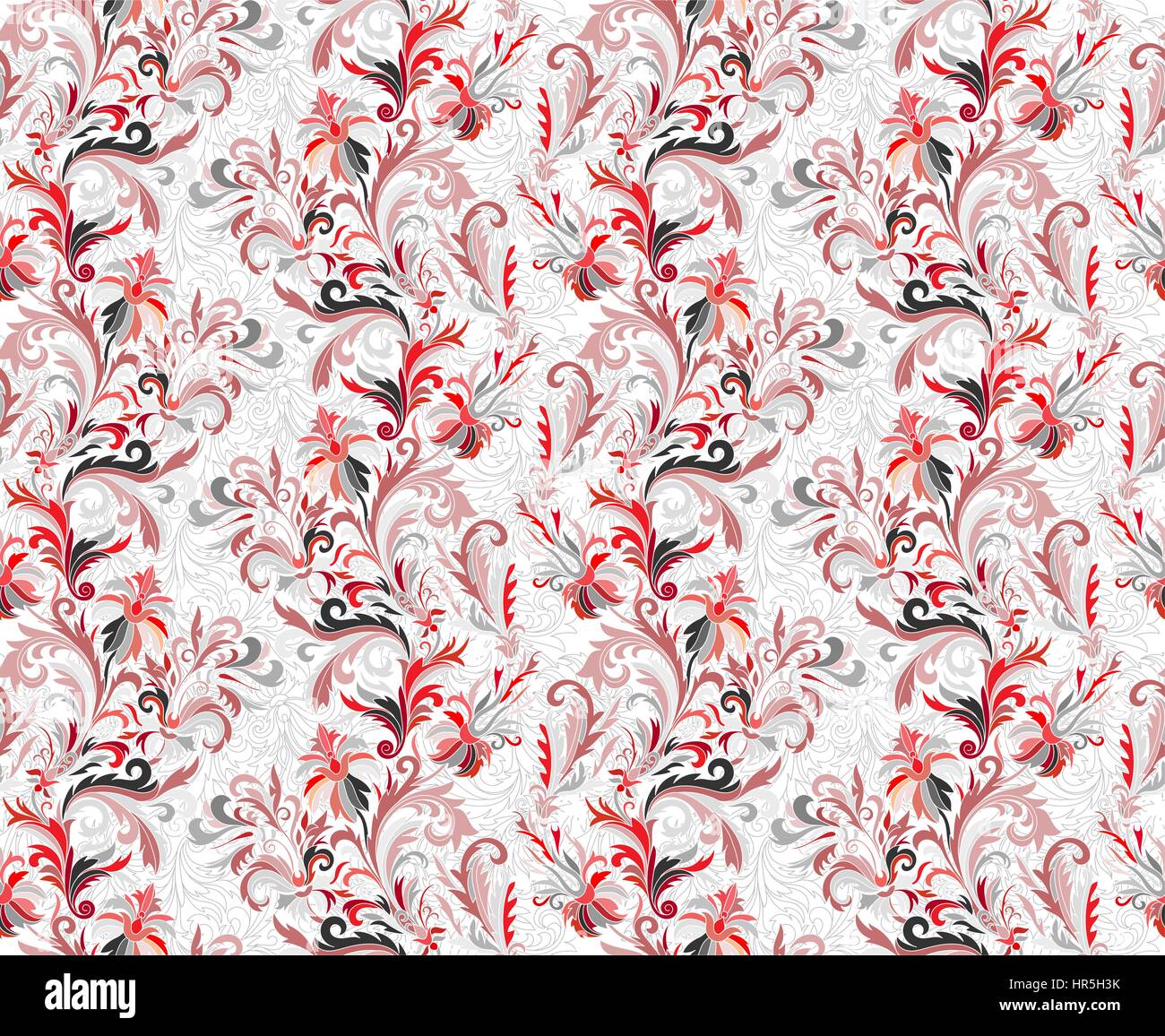 Vector illustration of seamless pattern with abstract flowers Stock ...